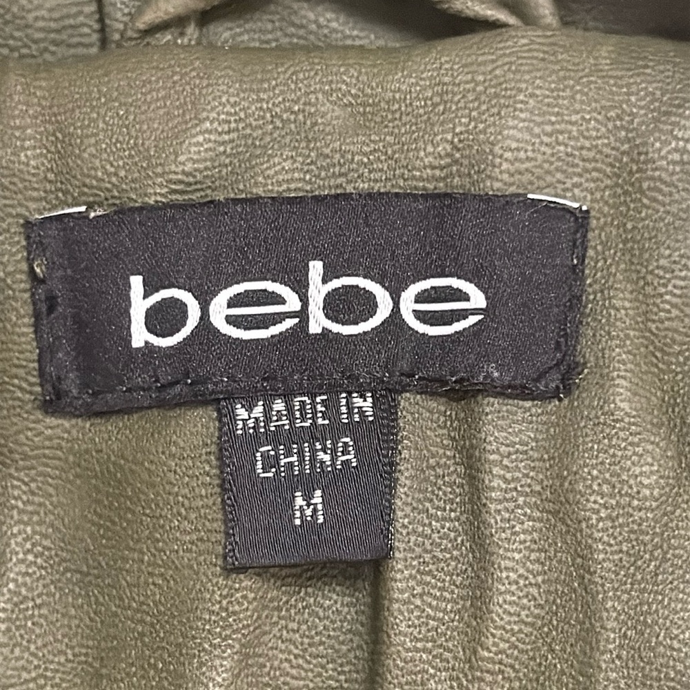 BEBE Faux Leather Green Jacket - Picture 14 of 16